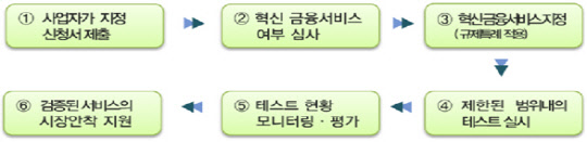 혁신금융서비스 지정제도 운영 절차. 금융위원회 제공
